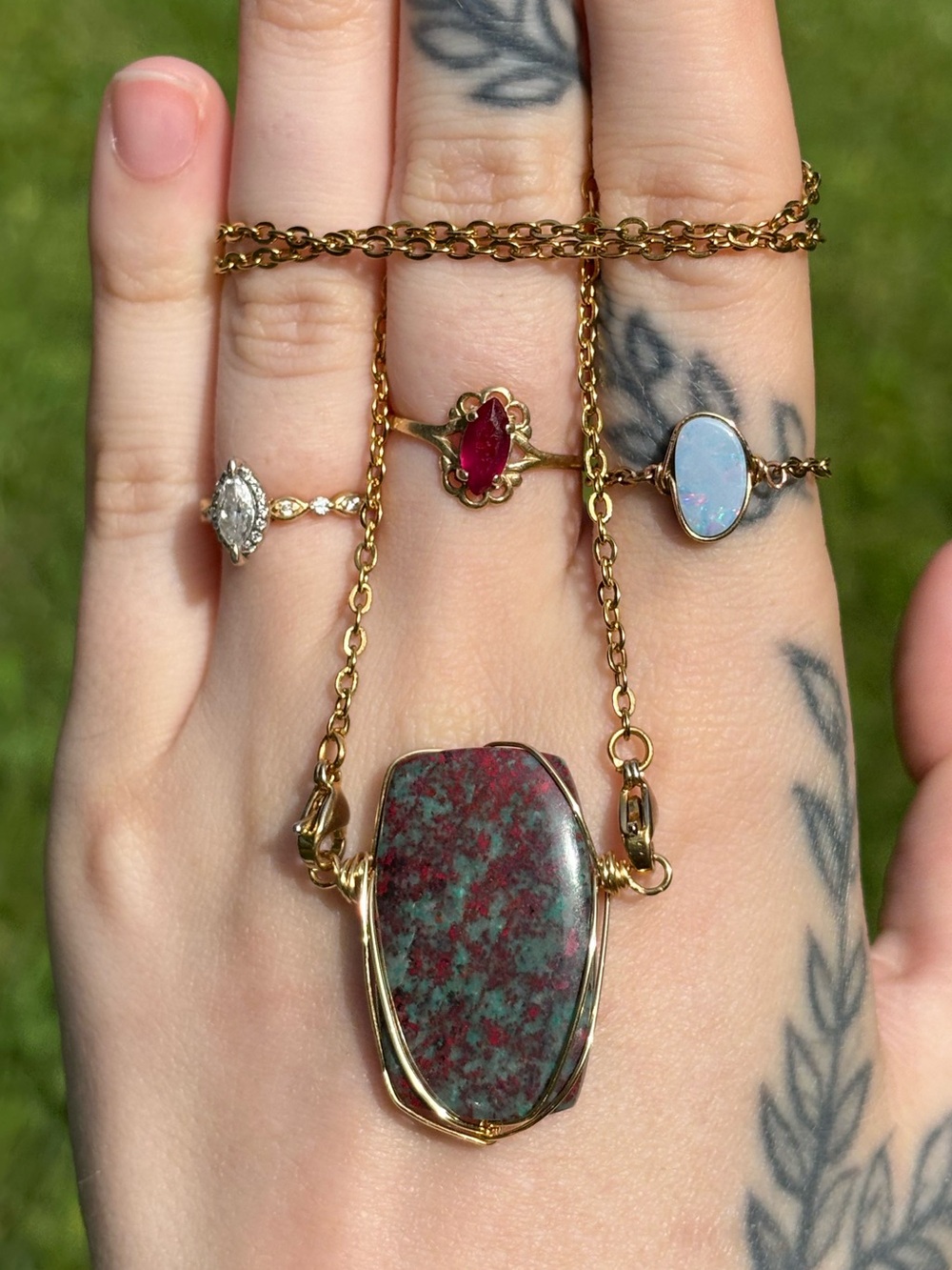 Sanora sunrise chrysocolla interchangeable necklace